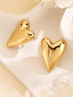 Guess - Women Berbera Gold Plated Heart Stud Earrings