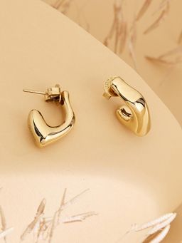 Guess - Women Berbera Gold Plated Half Hoop Earrings