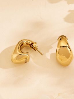 Guess - Women Berbera Classic Gold Plated Half Hoop Earrings
