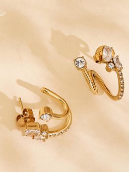 Guess - Women Stylish Chandelier Gold Plated Hoop Earrings