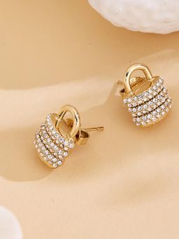 Guess - Women My Secret Gold Plated Stone Studded Drop Earrings