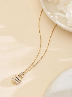Guess - Women My Secret White Stone Gold Plated Necklace
