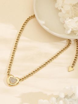 Guess - Women Heart Love Gold Plated Necklace
