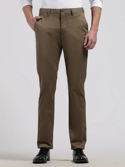 Calvin Klein - Slim Fit Solid Brown Mid Rise Trouser