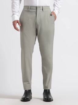 Calvin Klein - Slim Fit Solid Mid Rise Grey Trouser