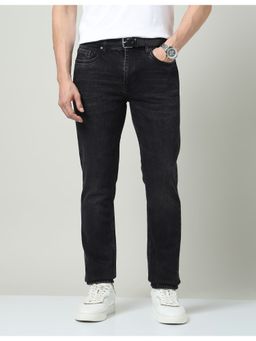 AD By Arvind - Black Slim Fit Mid-Rise Whiskered Jeans
