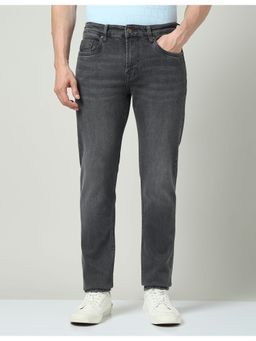 AD By Arvind - Grey Slim Fit Mid-Rise Whiskered Jeans