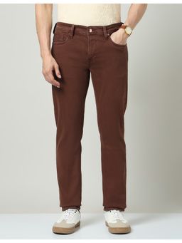 AD By Arvind - Maroon Slim Fit Mid-Rise Jeans