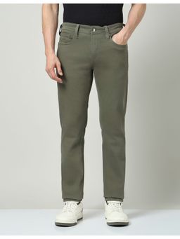 AD By Arvind - Olive Slim Fit Mid-Rise Jeans