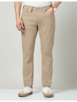 AD By Arvind - Khaki Slim Fit Mid-Rise Jeans