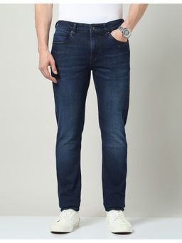 AD By Arvind - Blue Slim Fit Mid-Rise Whiskered Jeans
