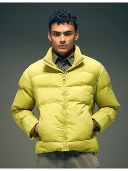 Flying Machine - Yellow Collar Neck Full Sleeves Puffer