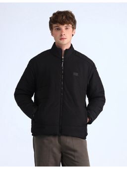 Flying Machine - Black High Neck Full Sleeves Winter Jacket