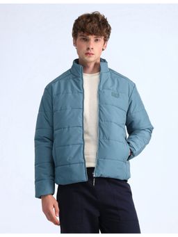Flying Machine - Blue High Neck Full Sleeves Winter Jacket