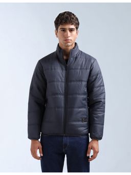 Flying Machine - Blue High Neck Full Sleeves Puffer
