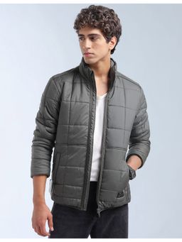 Flying Machine - Grey High Neck Full Sleeves Puffer