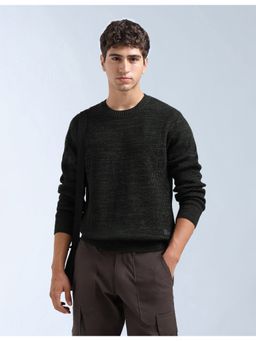 Flying Machine - Heathered Green Original Regular Fit Sweater