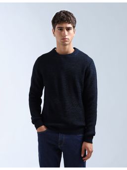 Flying Machine - Heathered Original Blue Regular Fit Sweater
