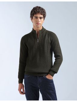 Flying Machine - Green Original Textured Regular Fit Sweater
