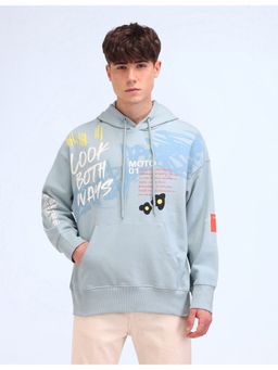 Flying Machine - Men Blue Cotton Full Sleeves Hoodie