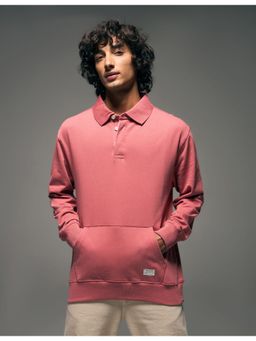 Flying Machine - Red Cotton Full Sleeves Sweatshirt