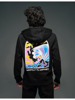Flying Machine - Men Black Cotton Full Sleeves Hoodie