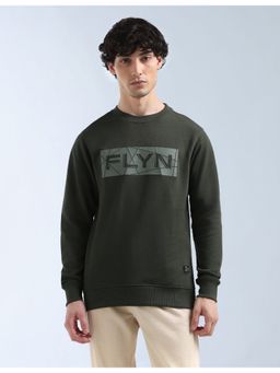Flying Machine - Green Cotton Full Sleeves Men Sweatshirt