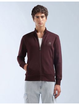 Flying Machine - Purple Cotton Full Sleeves Sweatshirt