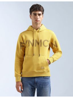 Flying Machine - Men Yellow Cotton Full Sleeves Hoodie