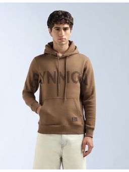 Flying Machine - Men Brown Cotton Full Sleeves Hoodie