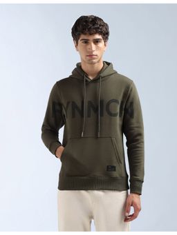 Flying Machine - Green Cotton Full Sleeves Hoodie