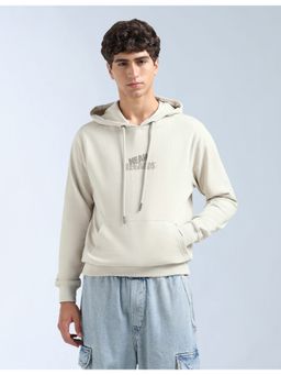 Flying Machine - Beige Cotton Full Sleeves Hoodie