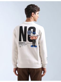 Flying Machine - White Cotton Full Sleeves Men Sweatshirt