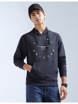 Flying Machine - Blue Cotton Full Sleeves Hoodie
