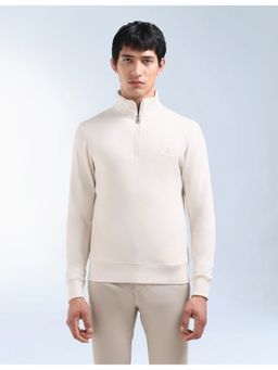 Flying Machine - White Cotton Full Sleeves Men Sweatshirt