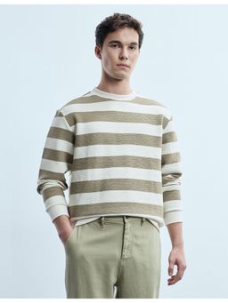 Flying Machine - Men White Polyester Full Sleeves Sweatshirt