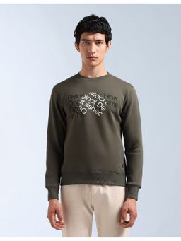Flying Machine - Green Cotton Full Sleeves Sweatshirt