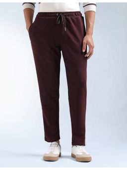 Flying Machine - Solid Mid Rise Wine Trackpant