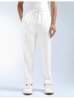 Flying Machine - Textured Regular Fit White Trackpant