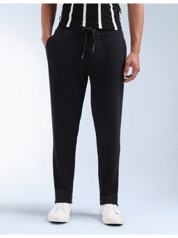 Flying Machine - Mid Rise Solid Black Trackpant