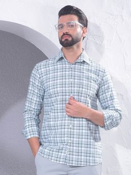 CRIMSOUNE CLUB - Men Green Check Shirt