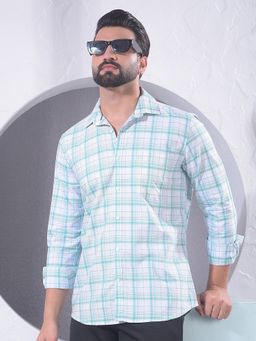 CRIMSOUNE CLUB - Men Checked Green Shirt