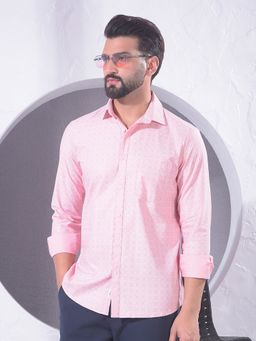 CRIMSOUNE CLUB - Men Peach Printed Shirt