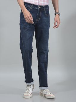 CRIMSOUNE CLUB - Men Navy Blue Jeans