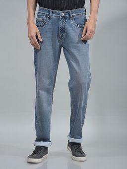 CRIMSOUNE CLUB - Blue Men Straight Jeans
