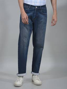 CRIMSOUNE CLUB - Men Straight Blue Jeans