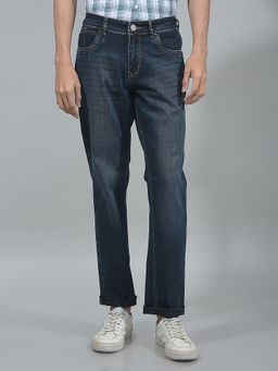 CRIMSOUNE CLUB - Men Mid Waist Blue Jeans
