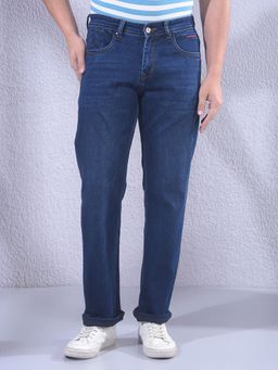 CRIMSOUNE CLUB - Men Blue Straight Jeans