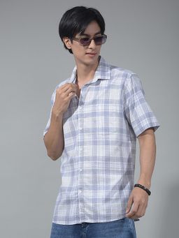CRIMSOUNE CLUB - Men Purple Checked Shirt