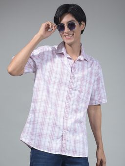 CRIMSOUNE CLUB - Purple Men Checked Shirt